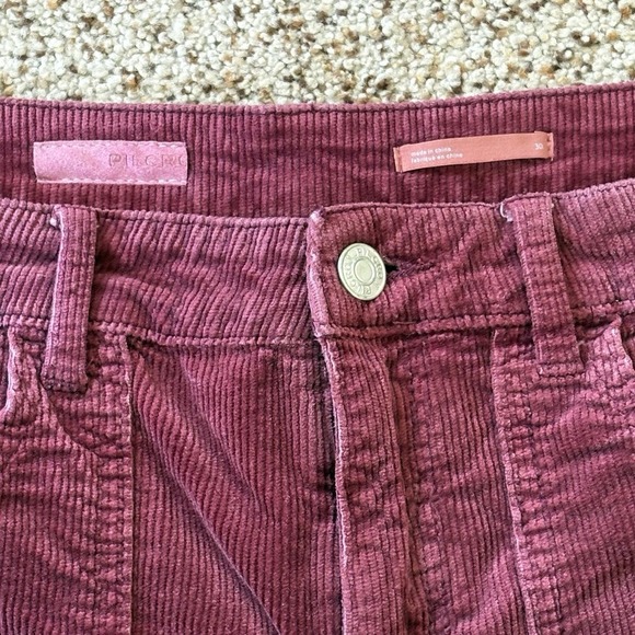 Pilcro Anthropologie Icon Corduroy Pants Women's Size 30 Burgundy Wine Stretch - Picture 5 of 16
